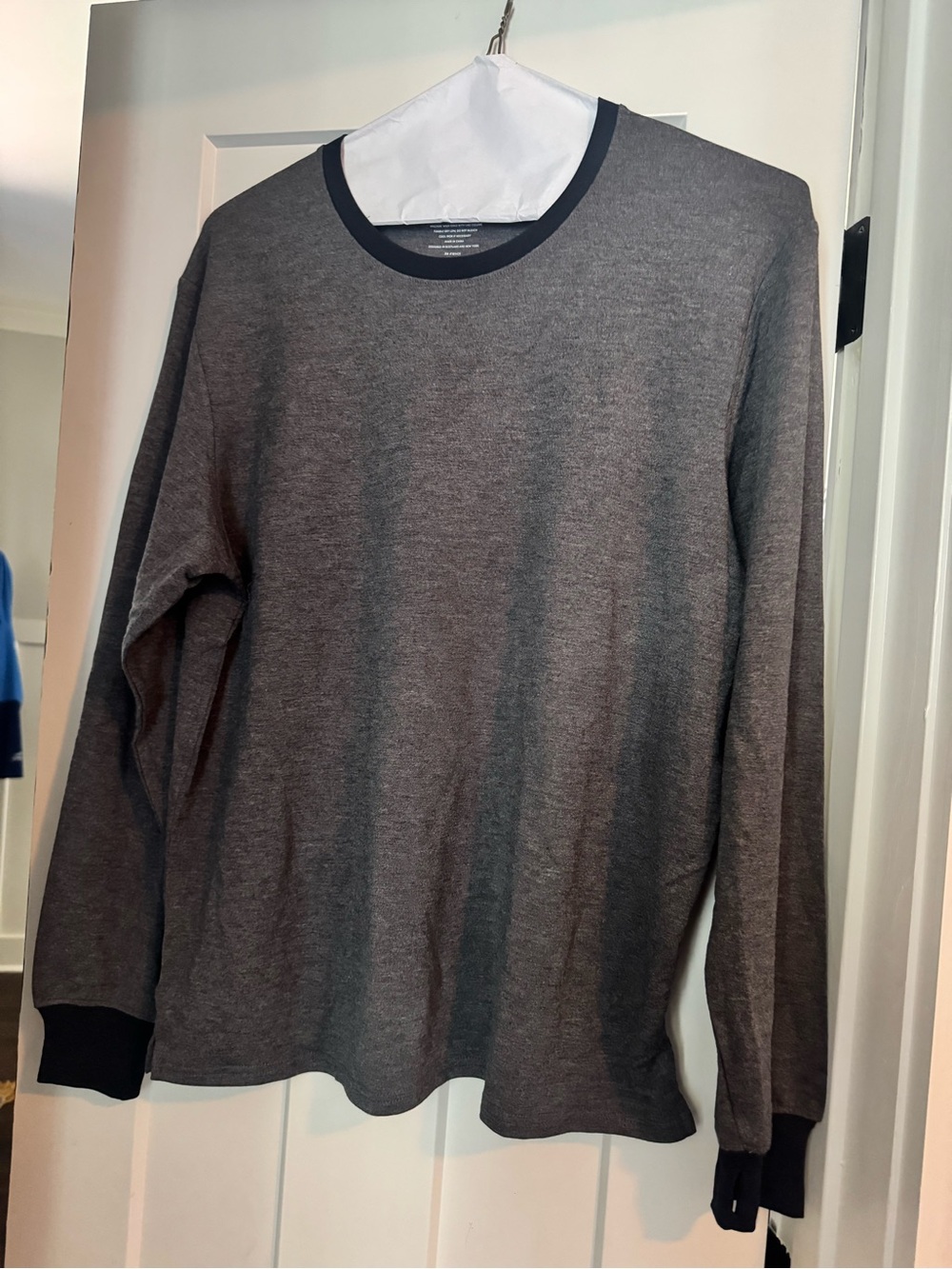 JAMBYS Long Sleeve  Top - Gray with Black Trim
